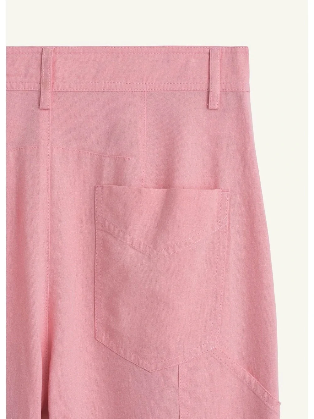 ZARA SRPLS FLD PNT 16 - Pink Linen Lyocell Flowing Cargo Utility Pants XS